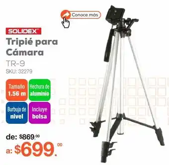 RadioShack Tripié para cámara 1.56 m tr-9 solidex / aluminio / plata con negro oferta