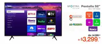RadioShack Pantalla spectra smart tv roku 32-rsp 32 pulg. led hd oferta