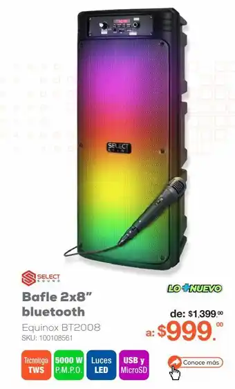 RadioShack Bafle select sound equinox bt2008 / 2 x 8 pulgadas / tws / bluetooth / usb / negro oferta