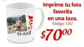 Imprime tu foto favorita en una taza. Código: 1257