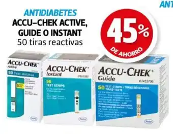 Farmacias Guadalajara ANTIDIABETES ACCU-CHEK ACTIVE, GUIDE O INSTANT 50 tiras reactivas oferta