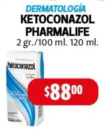 Farmacias Guadalajara KETOCONAZOL PHARMALIFE 2 gr./100 ml. 120 ml. oferta