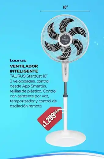 Woolworth VENTILADOR INTELIGENTE TAURUS Stardust 16" 3 velocidades, control desde App Smartüs, rejillas de plástico. oferta
