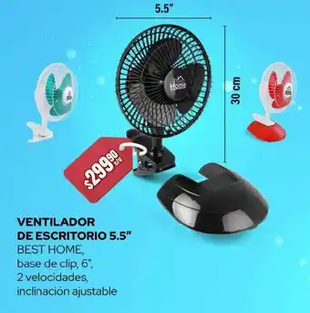 Woolworth VENTILADOR DE ESCRITORIO 5.5" BEST HOME, base de clip, 6", 2 velocidades, inclinación ajustable oferta