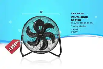 VENTILADOR DE PISO FLASH TAURUS 20",