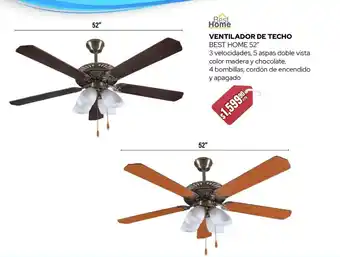Woolworth VENTILADOR DE TECHO BEST HOME 52" oferta