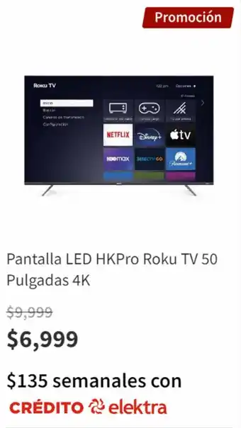 Pantalla LED HKPro Roku TV 50 Pulgadas 4K
