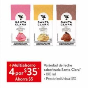 Walmart Variedad de leche saborizada Santa Clara" 180 ml x 4 oferta