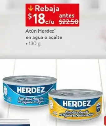 Walmart Atún Herdez en agua o aceite 130 g oferta