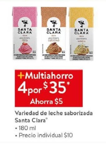 Walmart Variedad de leche saborizada Santa Clara 180 ml x 4 oferta
