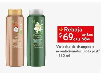 Walmart Variedad de shampoo o acondicionador BioExpert • 650 ml oferta