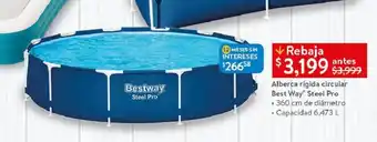 Walmart Alberca rígida circular Best Way Steel Pro • 360 cm de diámetro . Capacidad 6,473 L oferta