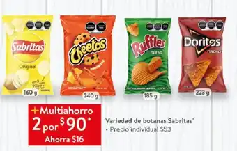 Walmart Variedad de botanas Sabritas x 2 oferta