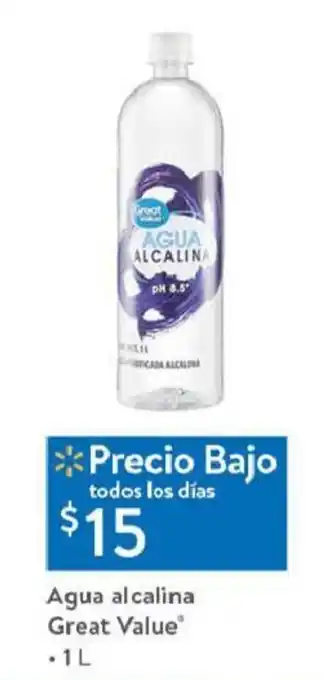 Walmart Agua alcalina Great ValueⓇ 1L oferta