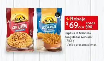 Walmart Papas a la francesa congeladas McCain • 750 g • Varias presentaciones oferta