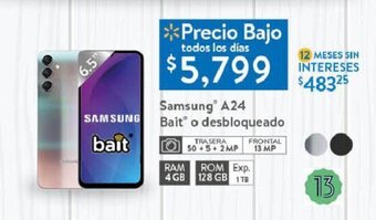 Walmart Samsung A24 Bait o desbloqueado oferta