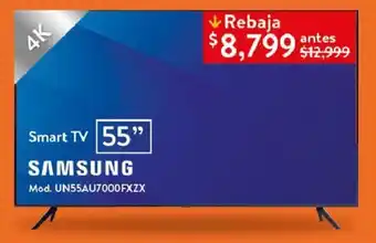 Walmart Smart TV 55" SAMSUNG Mod. UN55AU7000FXZX oferta