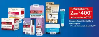 Cuidado facial Revitalift® o Neutrogena 2 por