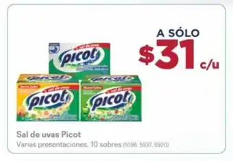 Farmacias Benavides Sal de uvas Picot Varias presentaciones, 10 sobres (1096, 5937, 5920) oferta