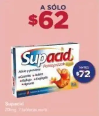Farmacias Benavides Supacid Pantoprazol 20 mg 7 tabletas oferta