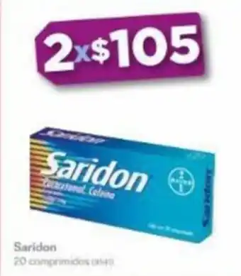 Farmacias Benavides Saridon 20 comprimidos x 2 oferta
