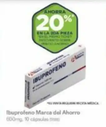 Ibuprofeno Marca del Ahorro 600mg 10 cápsulas
