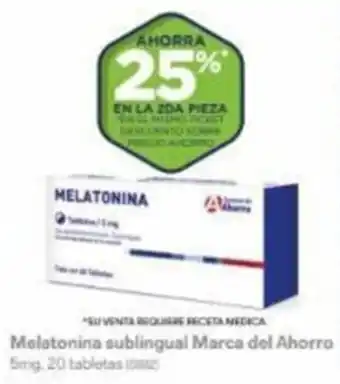 Melatonina sublingual Marca del Ahorro 30mg 2 tabletes