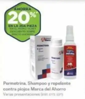 Farmacias Benavides Permetrina, Shampoo y repelente contra piojos Marca del Ahorro Varas presentaciones oferta