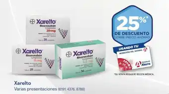 Farmacias Benavides Xarelto Varias presentaciones (8191, 4376, 8788) oferta