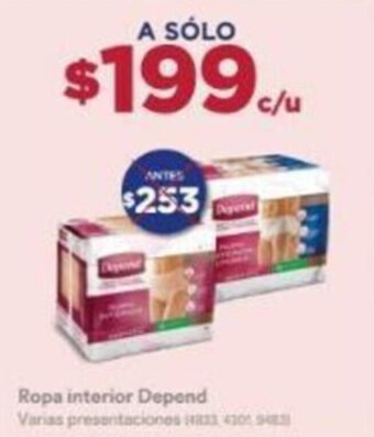 Farmacias Benavides Ropa Interior Depend varias presentaciones oferta