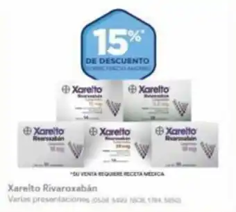 Farmacias Benavides Xarelto Rivaroxaban varias presentaciones oferta