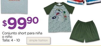 Chedraui Conjunto short para niña o niño Talla: 4 - 10 oferta