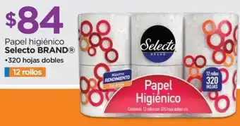 Chedraui Papel higiénico Selecto BRANDⓇ •320 hojas dobles 12 rollos oferta