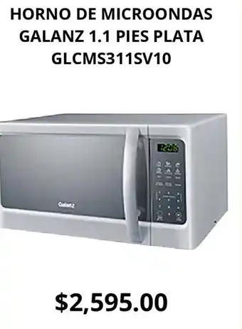 HORNO DE MICROONDAS GALANZ 1.1 PIES PLATA GLCMS311SV10