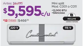 Mini split mod. c001 o c011