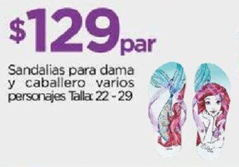 Chedraui Sandalias para dama y caballero varios personajes Talla: 22-29 oferta