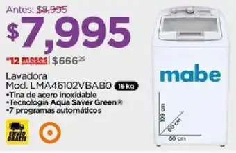 Chedraui Lavadora Mod. LMA46102VBABO 16 kg oferta