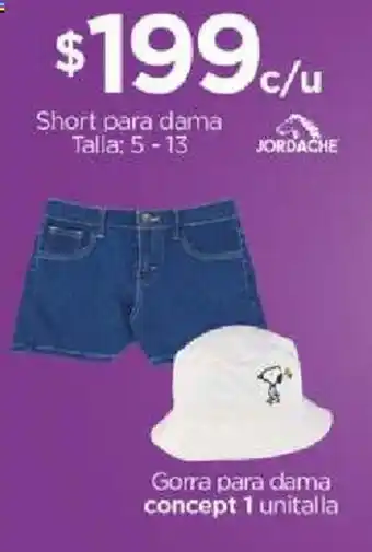 Chedraui Short para dama Talla: 5-13/ Gorra para dama concept 1 unitalla oferta