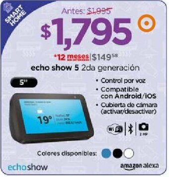 Chedraui echo show 5 2da generación oferta