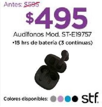 Chedraui Audífonos Mod. ST-E19757 oferta