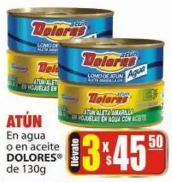 ATÚN En agua o en aceite DOLORES de 130g
