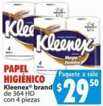 PAPEL HIGIÉNICO Kleenex® brand de 364 HD con 4 piezas