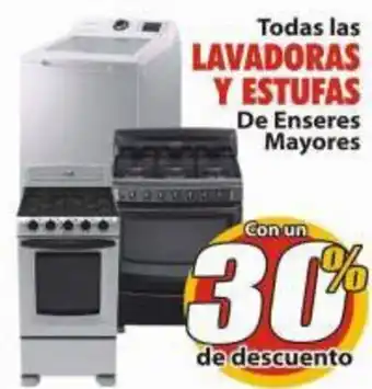 Todas las LAVADORAS Y ESTUFAS De Enseres Mayores