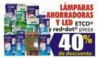 Casa Ley LÁMPARAS -AHORRADORAS Y LED ETCO y red-dot pieza oferta