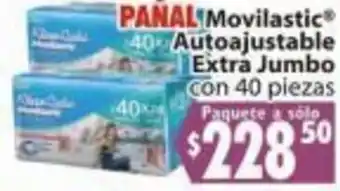 PAÑAL Movilastic® 40- Autoajustable Extra Jumbo con 40 piezas