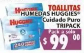 TOALLITAS HÚMEDAS HUGGIES® Cuidado Puro TRIPACK