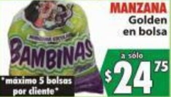 Casa Ley MANZANA Golden en bolsa oferta
