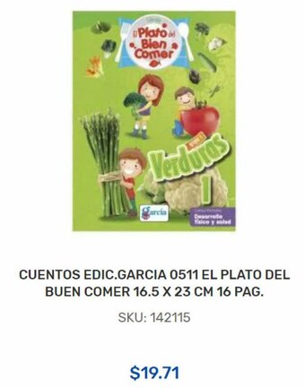 CUENTOS EDIC.GARCIA 0511 EL PLATO DEL BUEN COMER 16.5 X 23 CM 16 PAG.