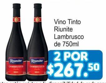 Vino Tinto Riunite Lambrusco de 750ml