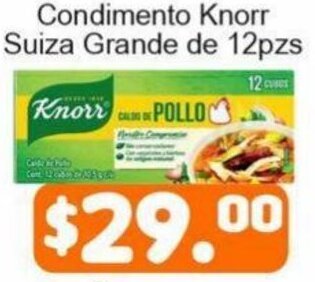 Condimento Knorr Suiza Grande de 12pzs